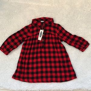 NWT Old Navy plaid girls shirt size 12-18 months
